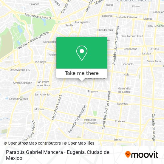 Parabús Gabriel Mancera - Eugenia map