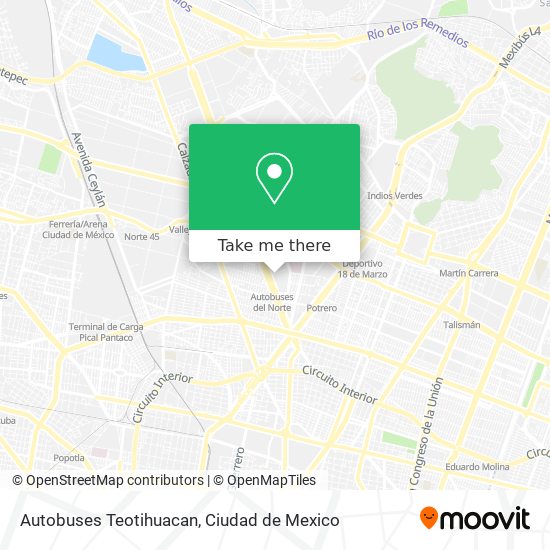 Autobuses Teotihuacan map