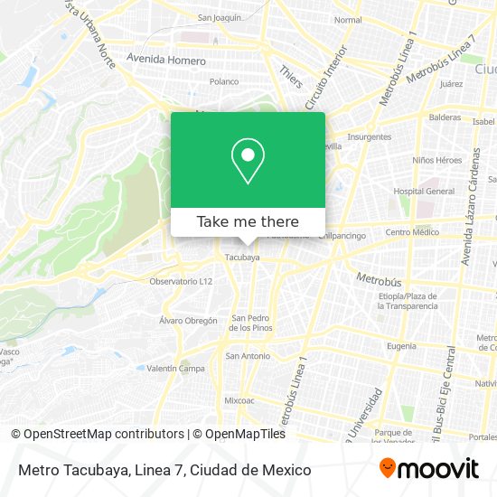 Mapa de Metro Tacubaya, Linea 7