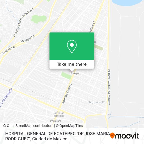 HOSPITAL GENERAL DE ECATEPEC "DR JOSE MARIA RODRIGUEZ" map