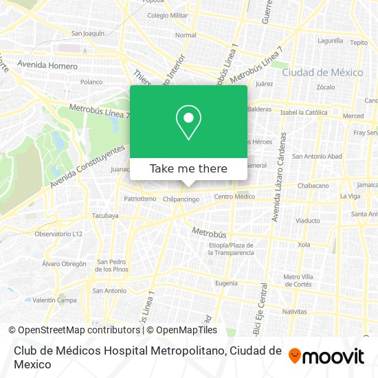 Mapa de Club de Médicos Hospital Metropolitano