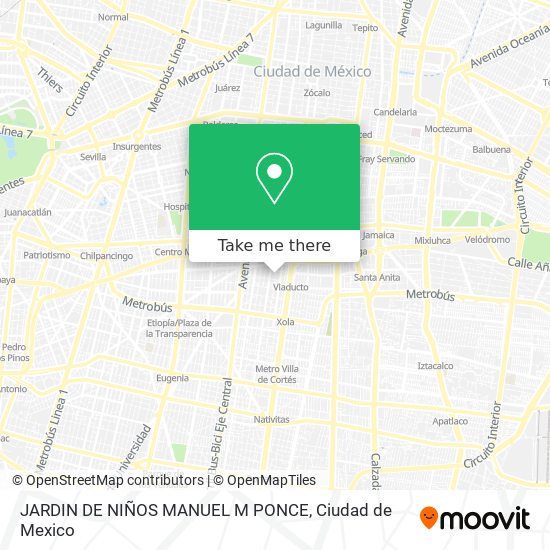 Mapa de JARDIN DE NIÑOS MANUEL M PONCE