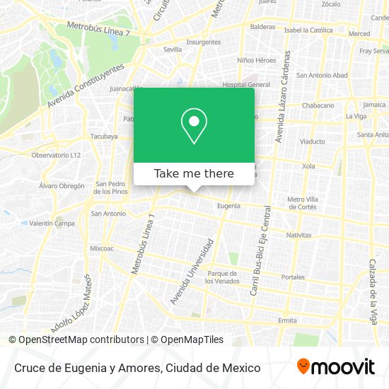 Cruce de Eugenia y Amores map