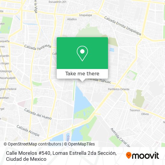 Mapa de Calle Morelos #540, Lomas Estrella 2da Sección