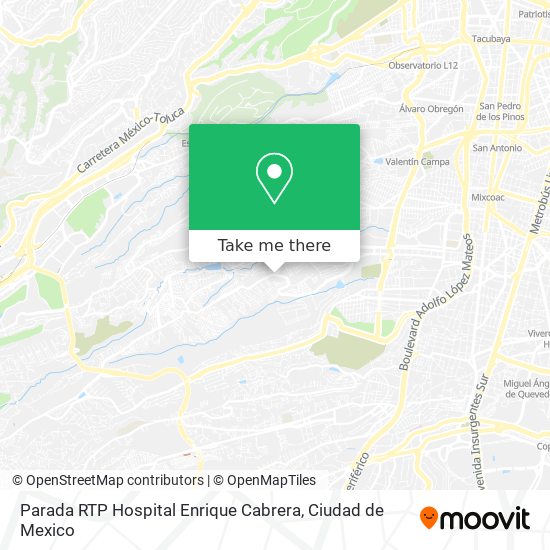 Parada RTP Hospital Enrique Cabrera map