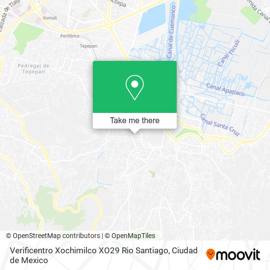 Mapa de Verificentro Xochimilco XO29 Rio Santiago