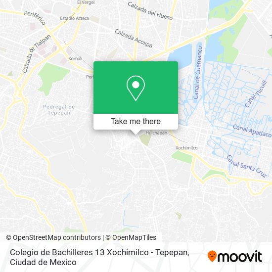 Colegio de Bachilleres 13 Xochimilco - Tepepan map