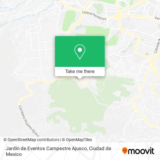 Jardín de Eventos Campestre Ajusco map