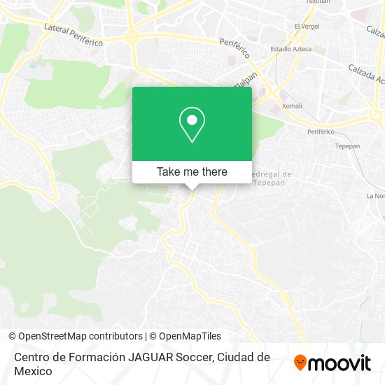 Mapa de Centro de Formación JAGUAR Soccer
