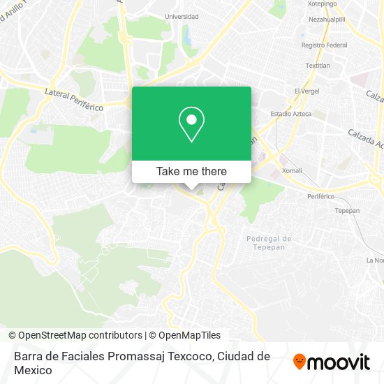 Mapa de Barra de Faciales Promassaj Texcoco