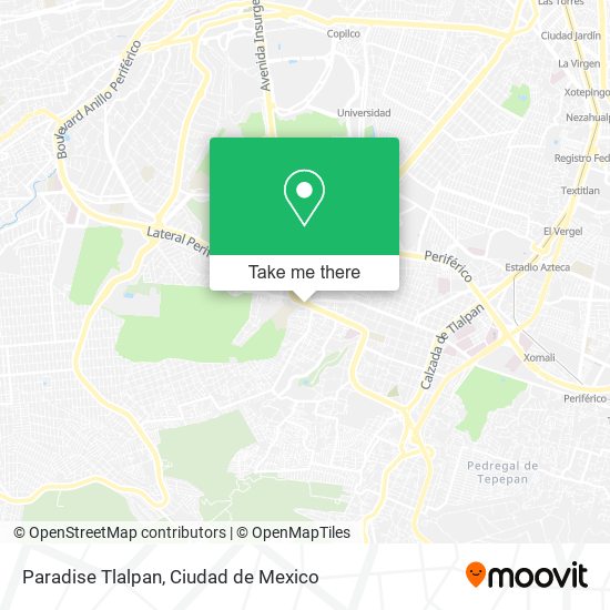 Paradise Tlalpan map