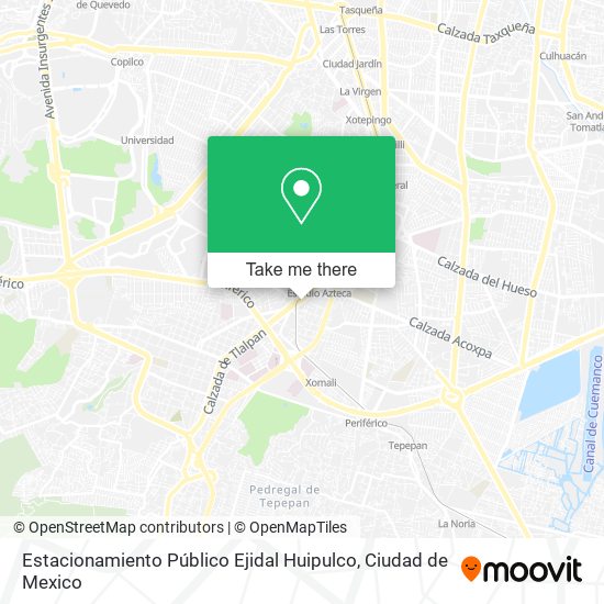 Mapa de Estacionamiento Público Ejidal Huipulco