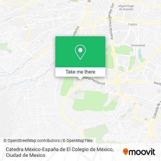 Cátedra México-España de El Colegio de México map