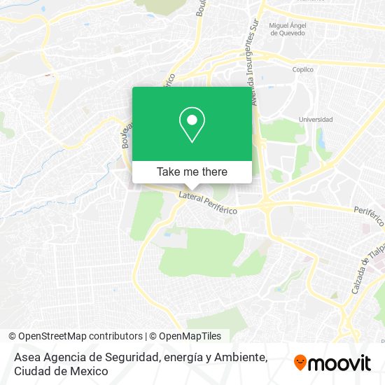 Mapa de Asea Agencia de Seguridad, energía y Ambiente