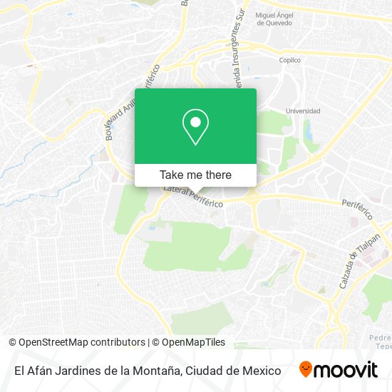 Mapa de El Afán Jardines de la Montaña