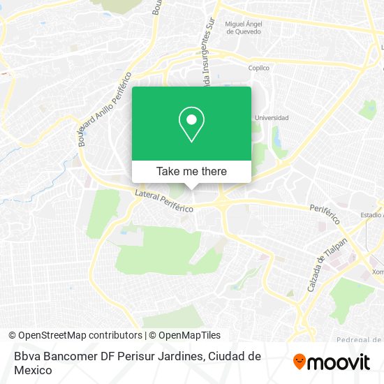 Bbva Bancomer DF Perisur Jardines map