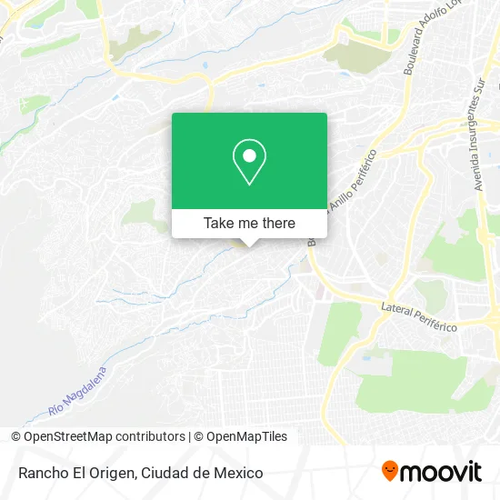 Rancho El Origen map