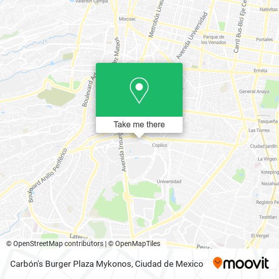 Carbón's Burger Plaza Mykonos map