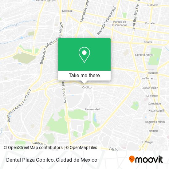 Mapa de Dental Plaza Copilco