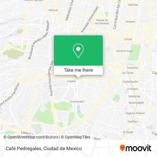 Café Pedregales map