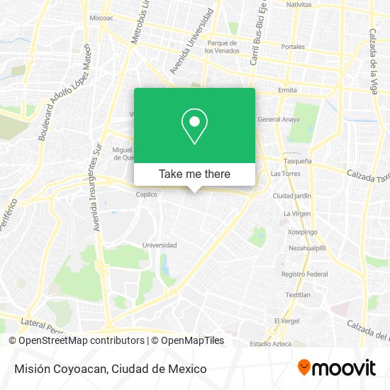 Misión Coyoacan map