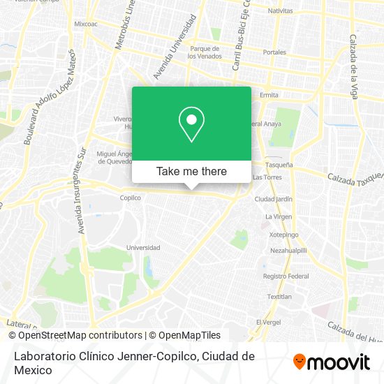 Mapa de Laboratorio Clínico Jenner-Copilco