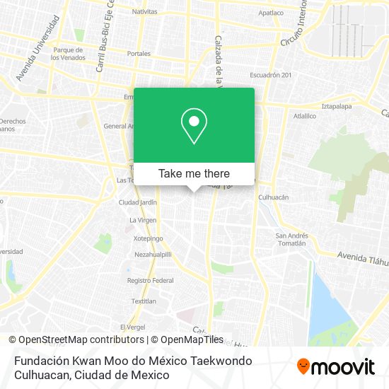 Mapa de Fundación Kwan Moo do México Taekwondo Culhuacan