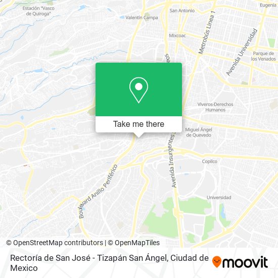 Mapa de Rectoría de San José - Tizapán San Ángel