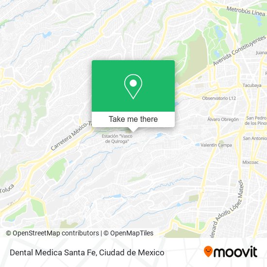 Mapa de Dental Medica Santa Fe