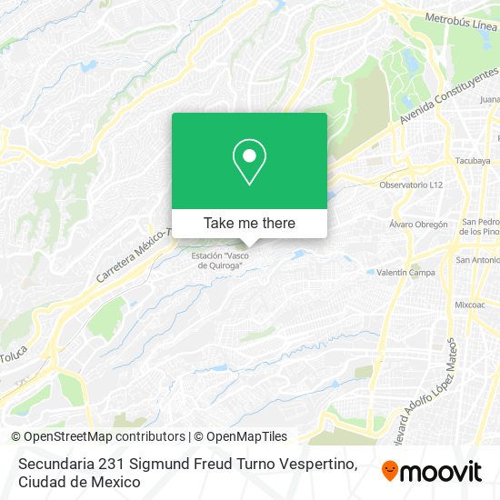 Secundaria 231 Sigmund Freud Turno Vespertino map