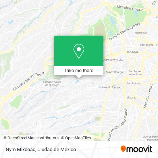 Mapa de Gym Mixcoac