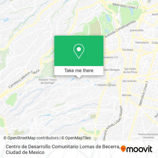 Mapa de Centro de Desarrollo Comunitario Lomas de Becerra