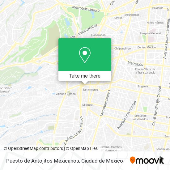 Puesto de Antojitos Mexicanos map