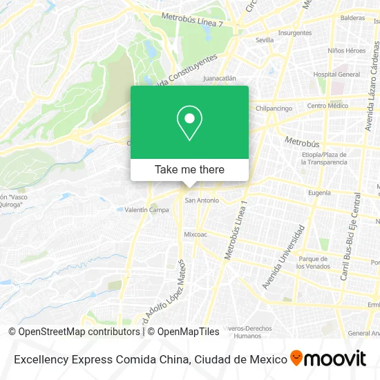 Excellency Express Comida China map