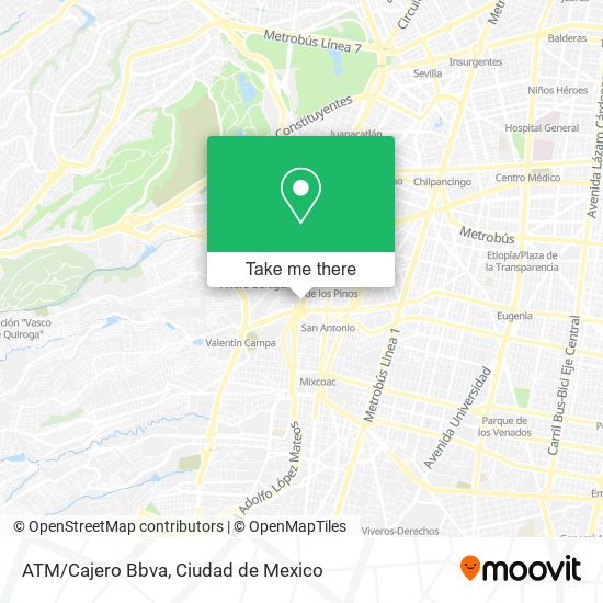 Mapa de ATM/Cajero Bbva