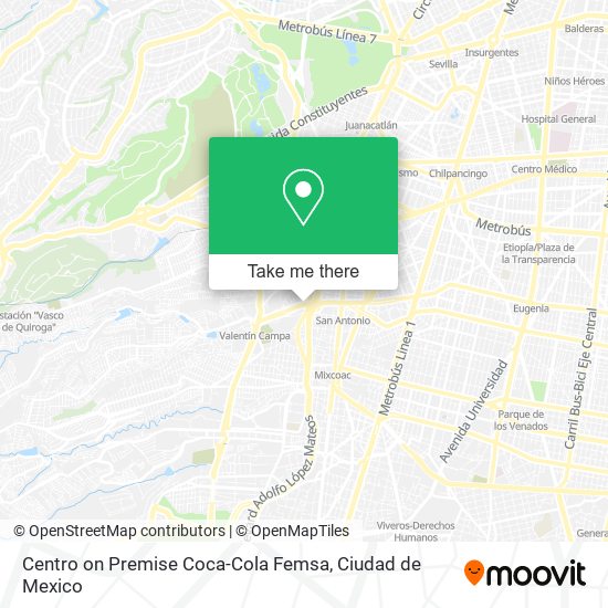Centro on Premise Coca-Cola Femsa map