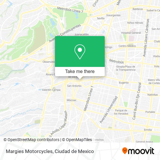 Margies Motorcycles map