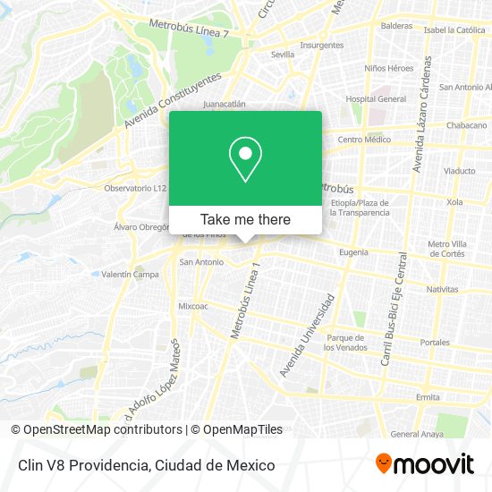 Clin V8 Providencia map