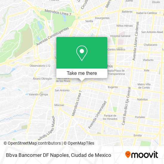 Bbva Bancomer DF Napoles map