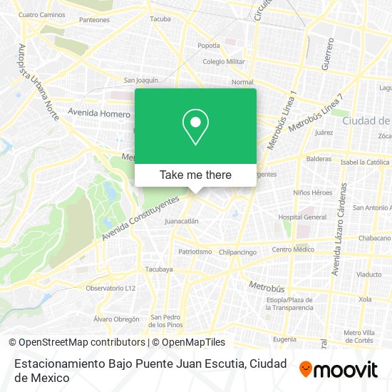 Estacionamiento Bajo Puente Juan Escutia map