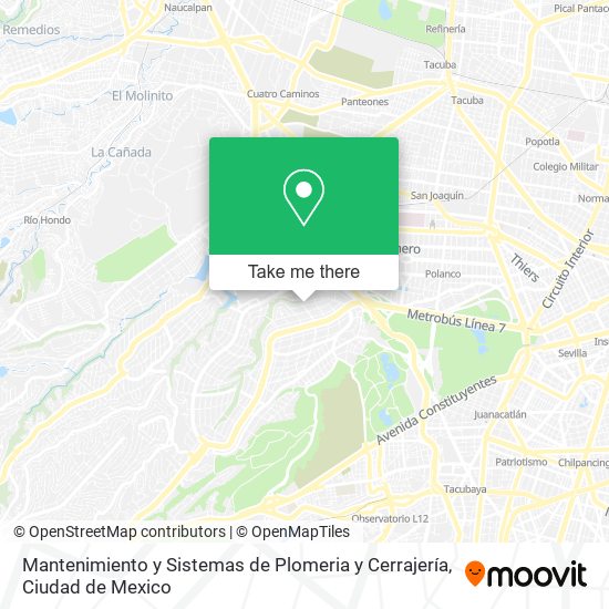 Mantenimiento y Sistemas de Plomeria y Cerrajería map
