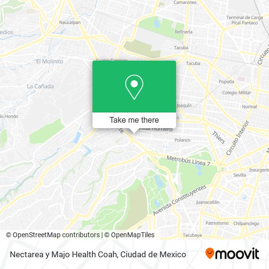 Mapa de Nectarea y Majo Health Coah