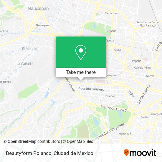 Mapa de Beautyform Polanco
