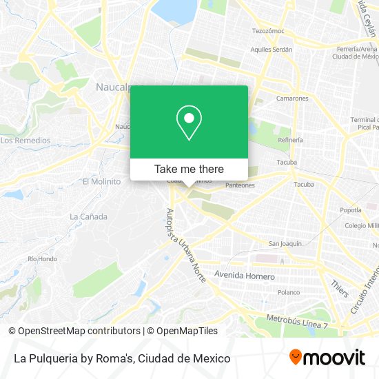 La Pulqueria by Roma's map