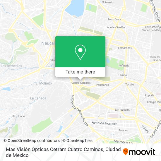 Mas Visión Ópticas Cetram Cuatro Caminos map