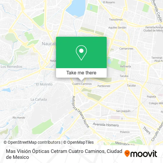Mas Visión Ópticas Cetram Cuatro Caminos map
