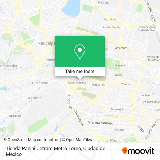 Tienda Panini Cetram Metro Toreo map