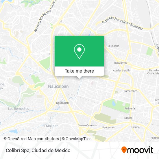 Mapa de Colibrí Spa