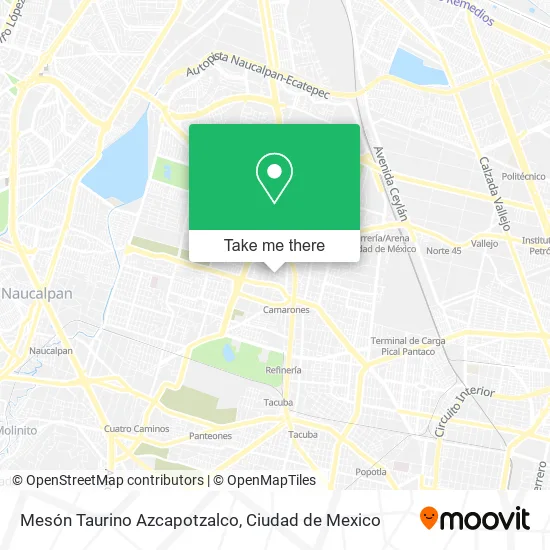 Mapa de Mesón Taurino Azcapotzalco