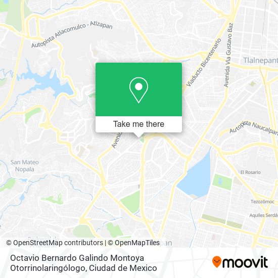 Mapa de Octavio Bernardo Galindo Montoya Otorrinolaringólogo